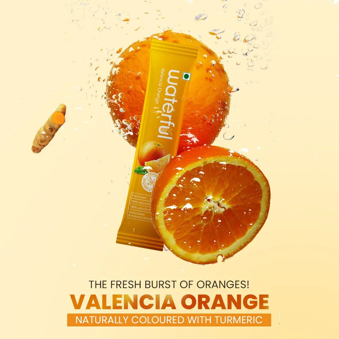 Valencia Orange Powdered Drink Mix | Organic Energy Drink | Waterful | electrolyte powder packets | healthy drink Valencia Orange Powdered Drink Mix | Organic Energy Drink | Waterful | electrolyte powder packets | healthy drink