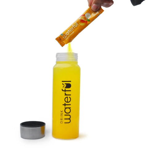 Waterful 300ml Reusable Glass Bottle water bottle for office Waterful 300ml Reusable Glass Bottle water bottle for office
