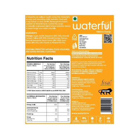 Valencia Orange Powdered Drink Mix | Organic Energy Drink | Waterful  | best hydration drink | boost energy drink Valencia Orange Powdered Drink Mix | Organic Energy Drink | Waterful  | best hydration drink | boost energy drink