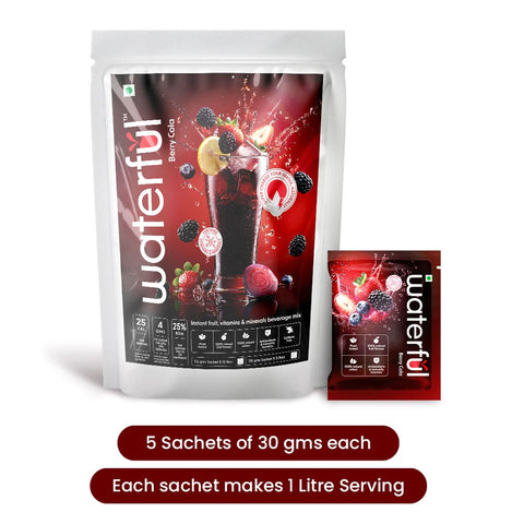 Berry Cola (30 gms X 5 sachets) 10+ Vitamins & Minerals, Low Cal Hydration Powder Mix Berry Cola (30 gms X 5 sachets) 10+ Vitamins & Minerals, Low Cal Hydration Powder Mix