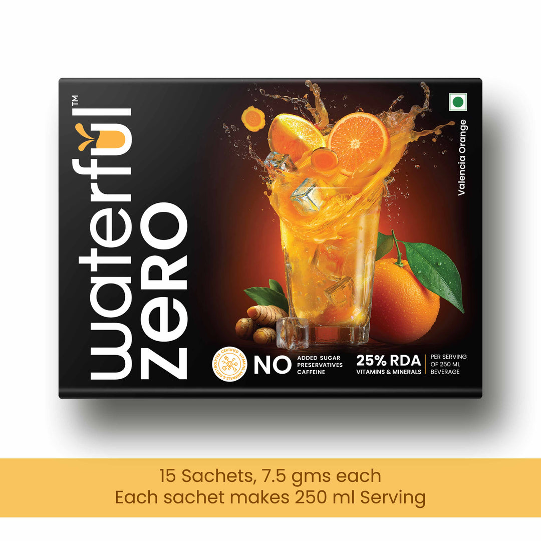 Valencia Orange (7.5 gms × 15 sachets) Zero Added Sugar, 10+ Vitamins & Minerals, 3 Electrolytes Clean Daily Hydration Mix