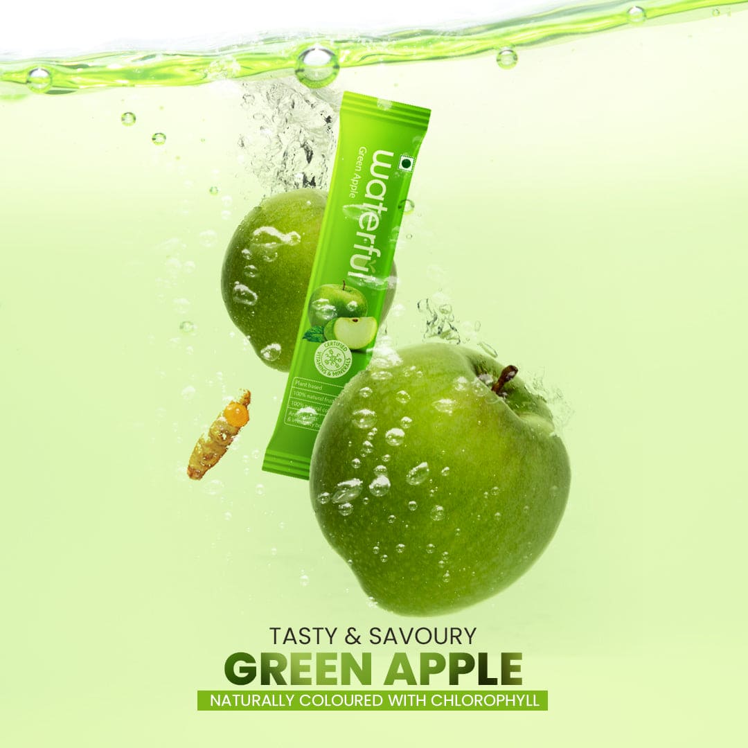 Green Apple | Instant Energy Drink Powder | Sports Drink | Waterful | healthy drinks for teenager | fruit flavored water