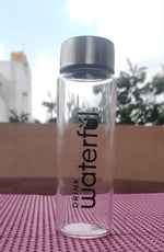 Waterful 300ml Reusable Glass Bottle: Elevate Your Sip in Style! | Healthy Drink | water bottle for women