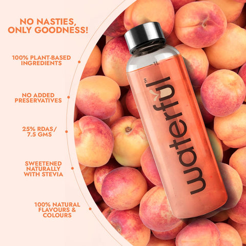 Luscious Peach | Best Rehydration Powder | Instant Energy | Waterful | power drink | Natural Fruit Drink
