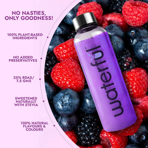 Mixed Berries | Fruit Flavoured Water Premix | Energy Drink | Waterful  | best energy drink | fruit drink powder