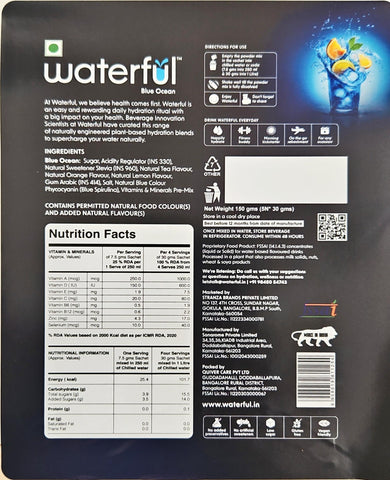Blue Ocean (7.5 gms X 15 sachets) 10+ Vitamins & Minerals, Low Cal Hydration Powder Mix