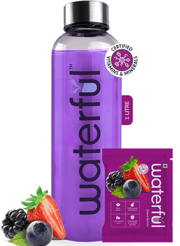 Mixed Berries | Fruit Flavoured Water Premix | Energy Drink | Waterful | flavored water bottle | best hydration drink