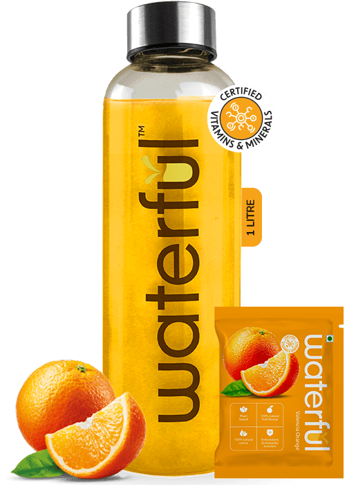 Valencia Orange Powder Drink Mix | Natural Hydration Drink | Waterful | best electrolyte powder Healthy Drink