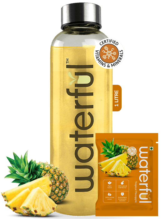 Pineapple Powdered Drink Mix | Natural Energy Drinks | Waterful | pre workout energy drink | Water Premix