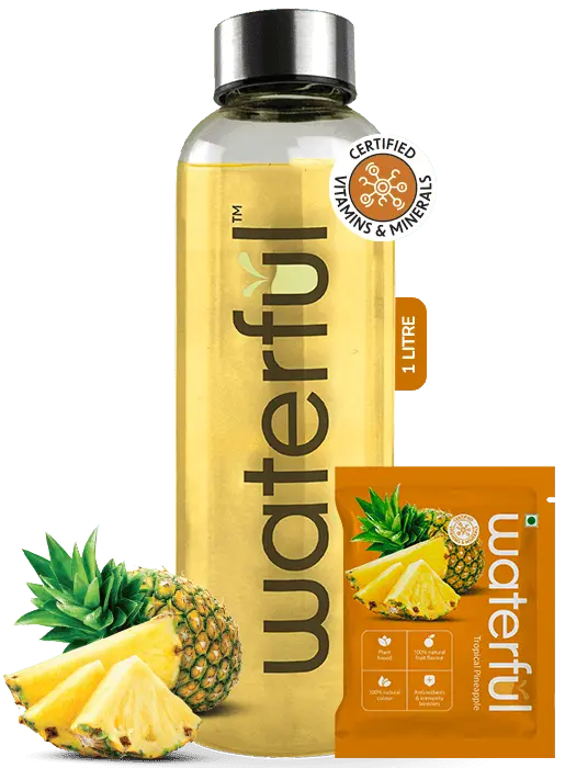 Pineapple Powdered Drink Mix | Natural Energy Drinks | Waterful | pre workout energy drink | Water Premix