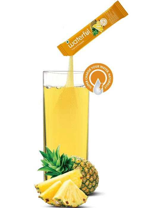 Tropical Pineapple - waterfulPineapple Powdered Drink Mix | Healthy Instant Fruit Drink | Waterful | healthy flavoured water | Healthy Drink